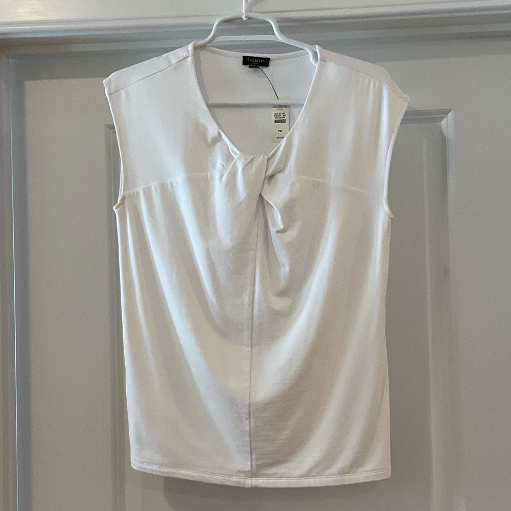 Talbots White Sleeveless Blouse
